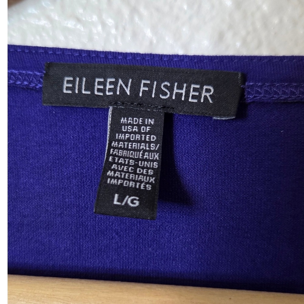 Eileen Fisher Purple Tunic Top L Viscose Blend Oversized Minimalist - Picture 5 of 8